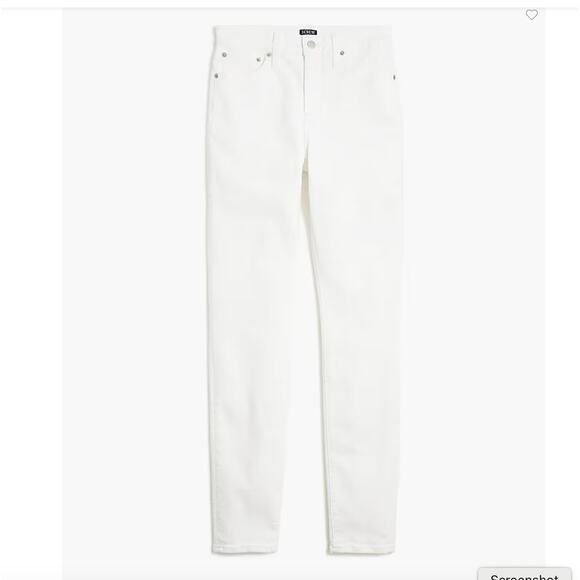 J.Crew Jeans 32 White Factory Curvy High-Rise Skinny Stretch Classic Preppy NWT - Picture 1 of 9